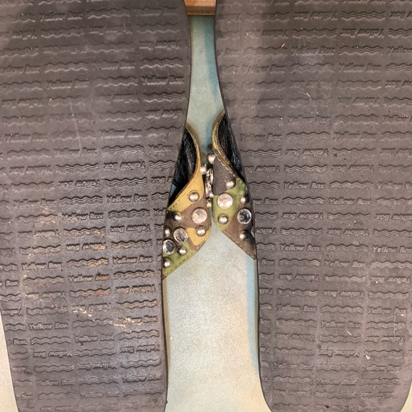 Yellow Box camouflage Black and Green Beaded Sandals - Picture 4 of 4